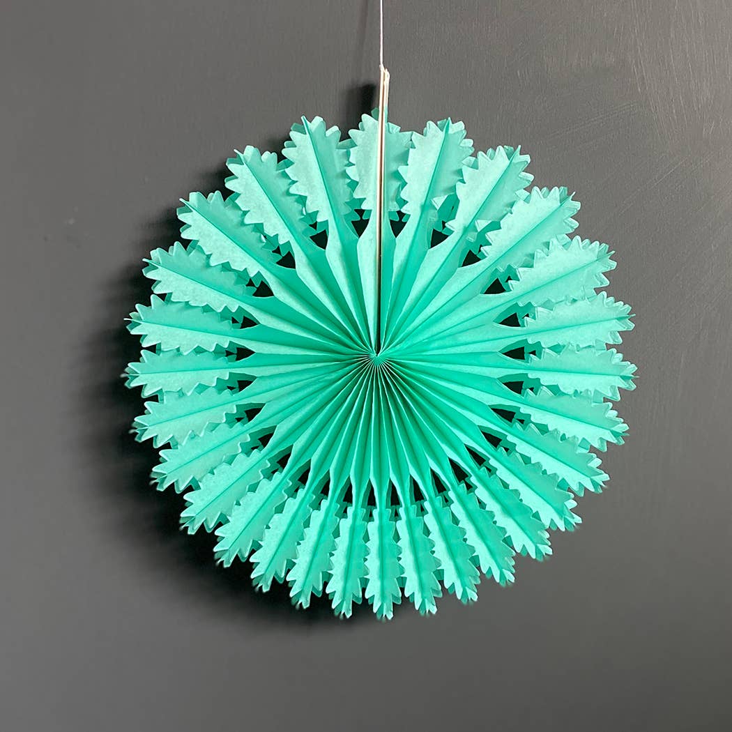 Medium Paper Fan | Turquoise