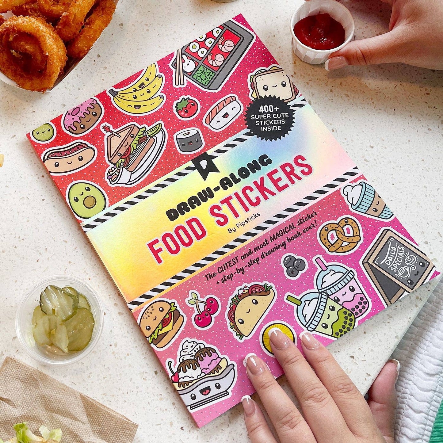 Draw-Along Food Sticker Book