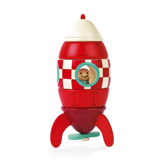 Wooden Magnetic Rocket Toy