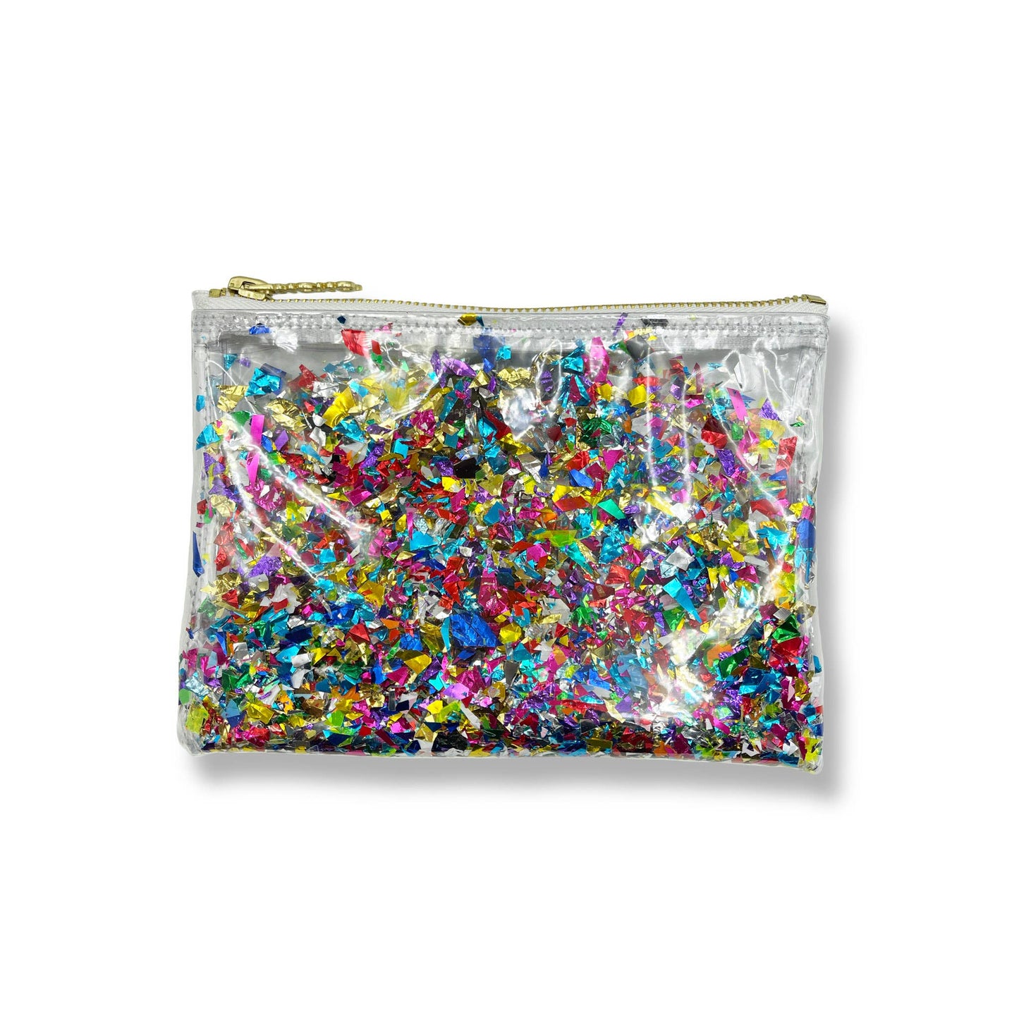 Clear Vinyl Rainbow Confetti Midi Clutch or Party Favor!