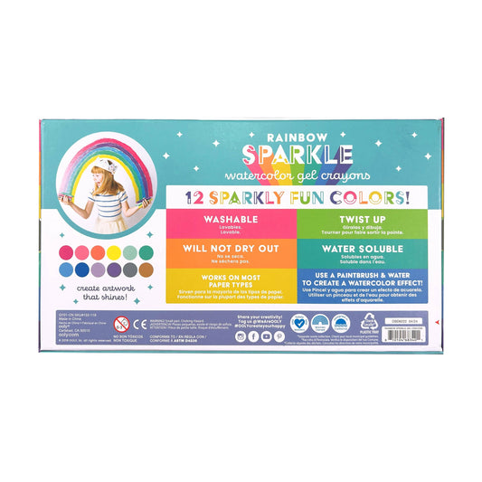 Rainbow Sparkle Watercolor Gel Crayons