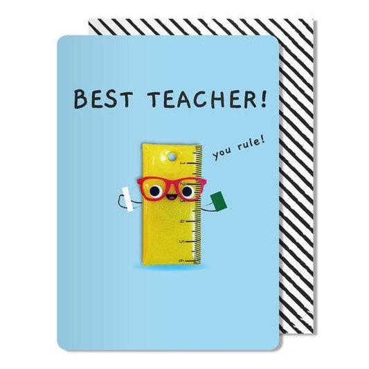 Best Teacher Ruler Magnet Card