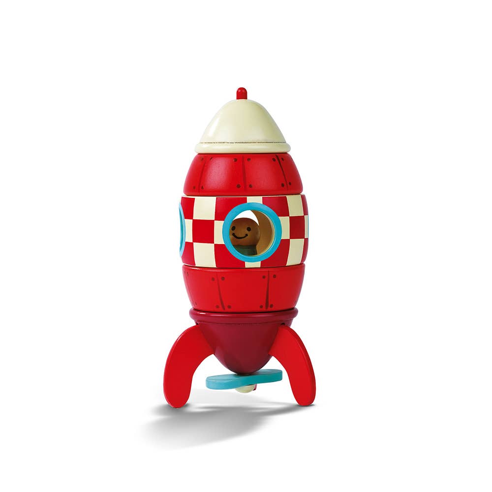 Wooden Magnetic Rocket Toy