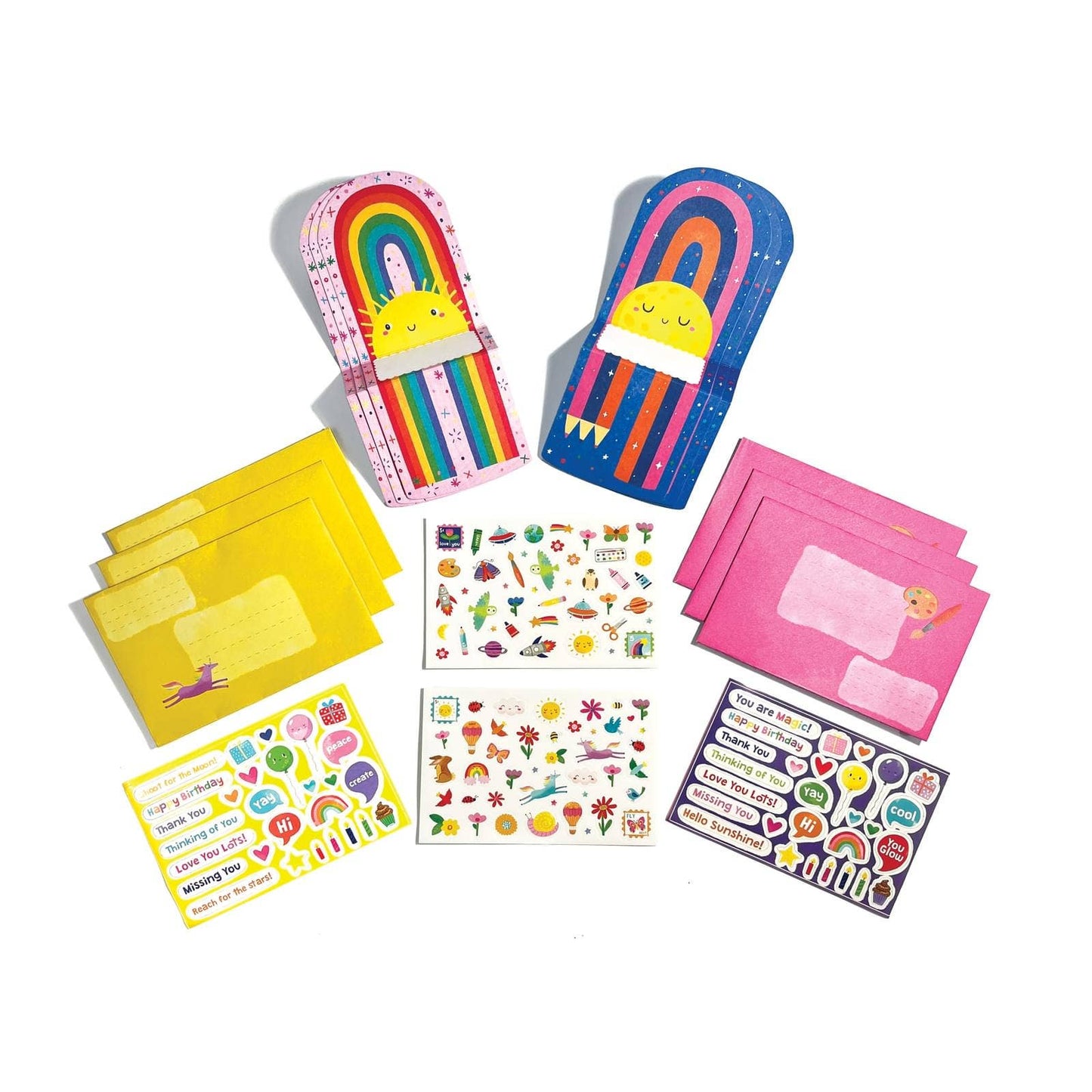 Tiny Tada! Note Cards & Sticker Set | Hello Rainbows