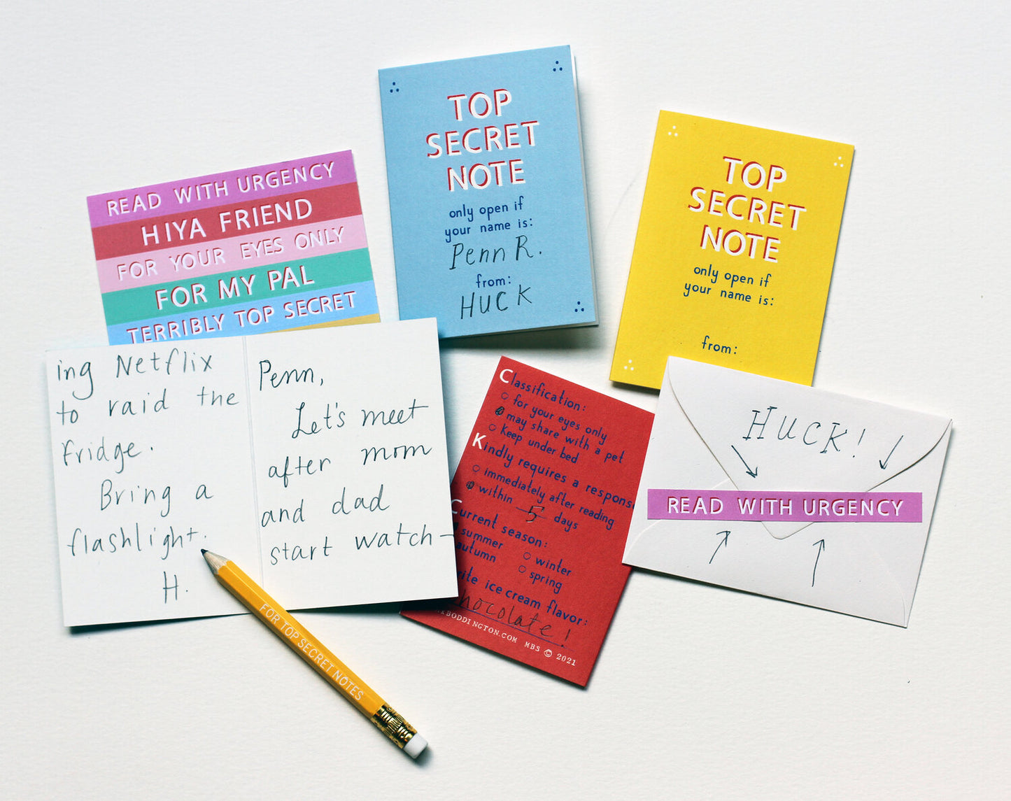 Top Secret Friendship Notes Set