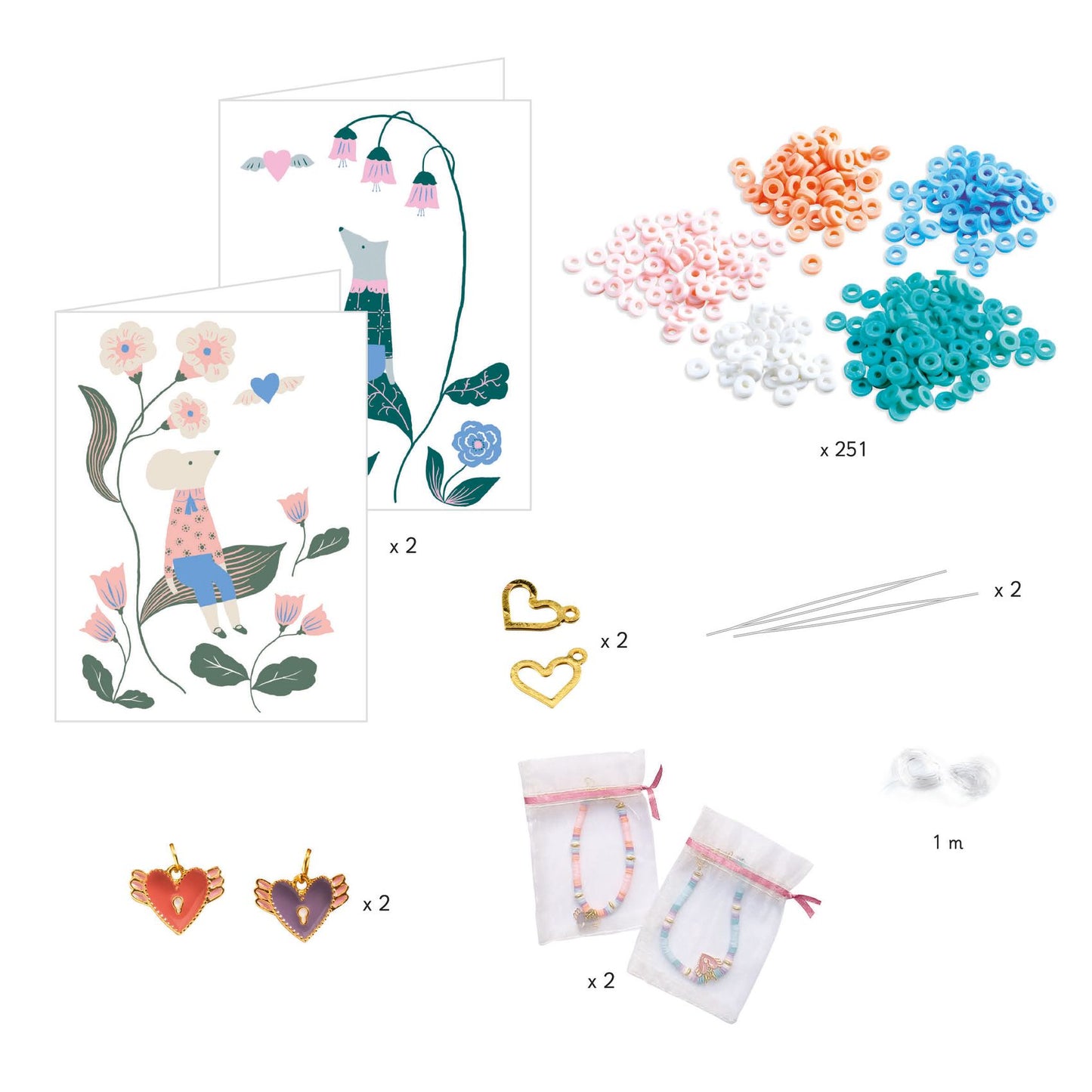 Beaded Bracelet Kit | Heart Heishi