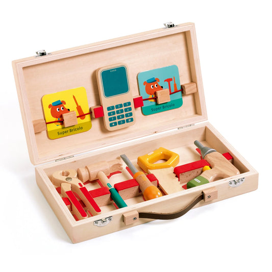 Super Bricolo Wood Toolbox Set