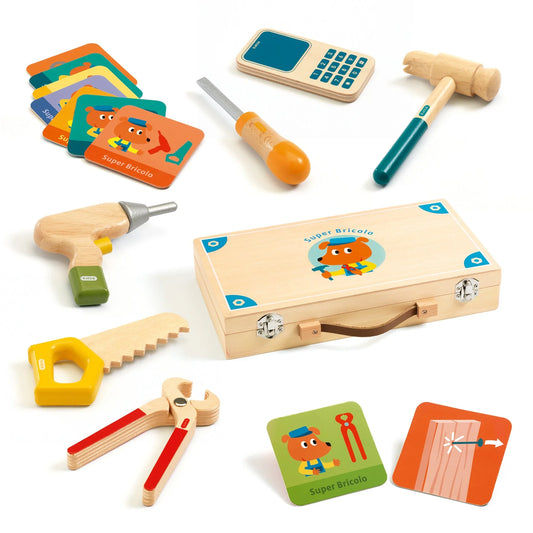 Super Bricolo Wood Toolbox Set