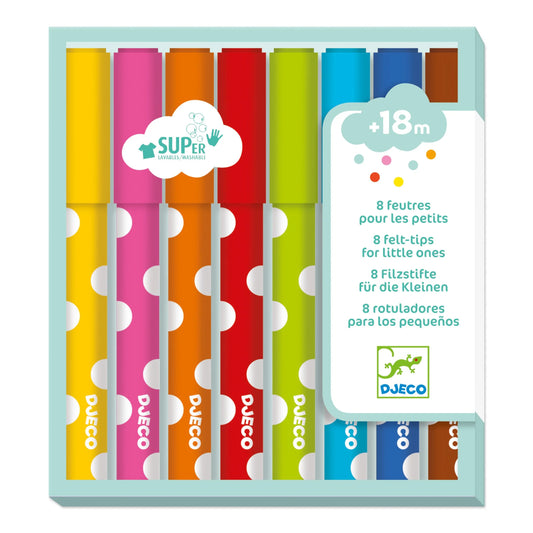 Felt Tip Markers for Little Hands | Set of 8