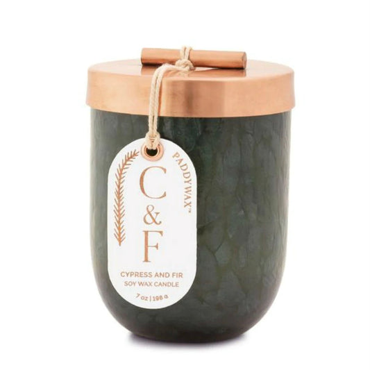 Cypress + Fir Blown Glass Candle | Green