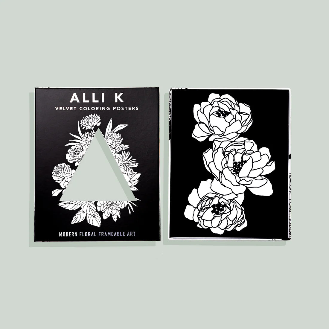 Velvet Coloring Posters: Modern Floral Frameable Wall Art.