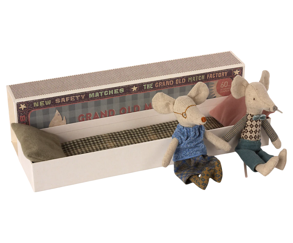 Grandma and Grandpa Mice in Matchbox