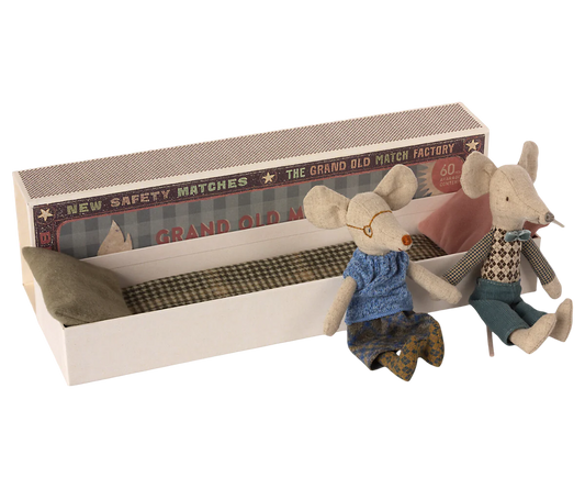 Grandma and Grandpa Mice in Matchbox