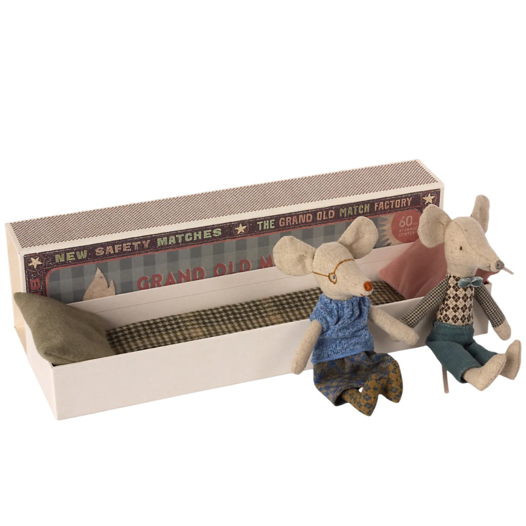 Grandma and Grandpa Mice in Matchbox