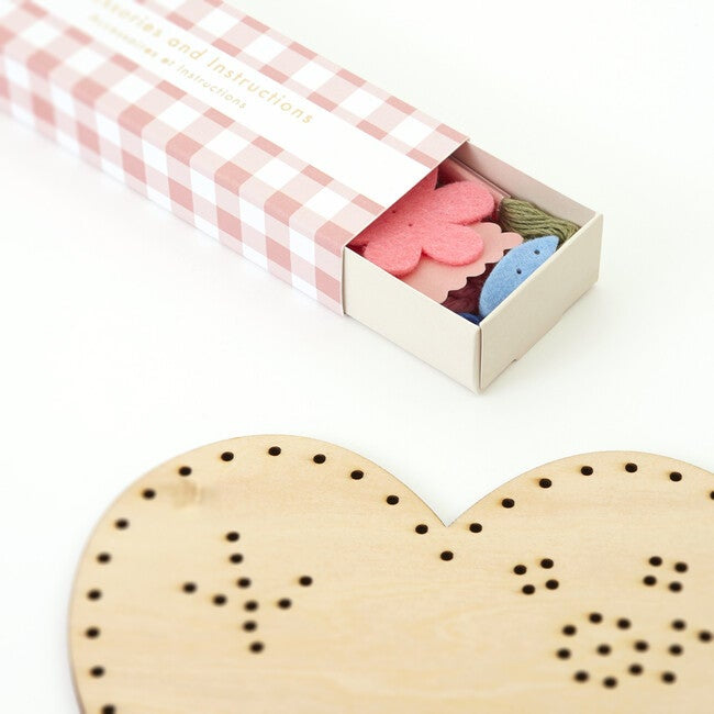 Wooden Heart Embroidery Kit