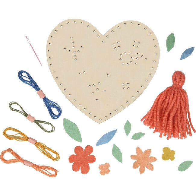 Wooden Heart Embroidery Kit