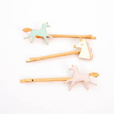 Unicorn Enamel Hair Clips