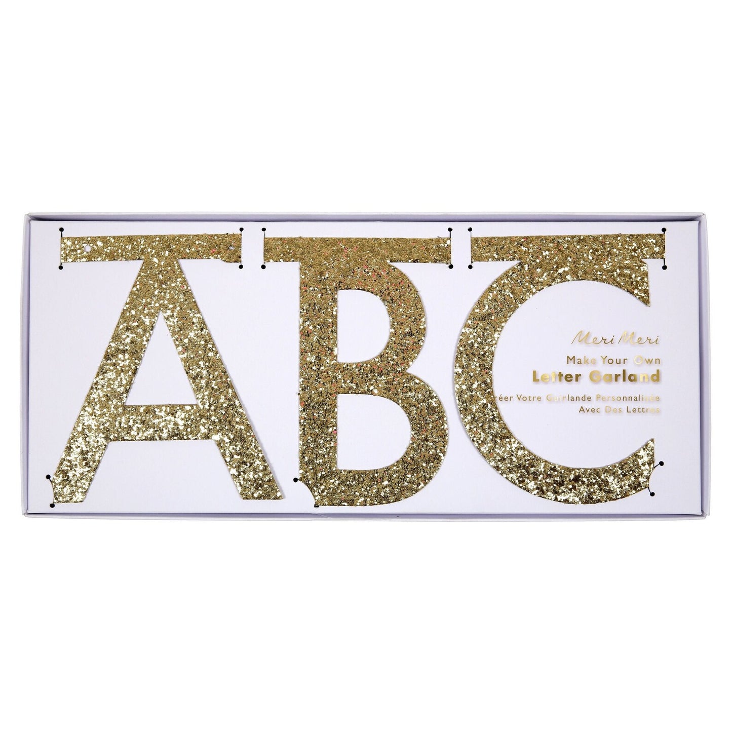 Gold Glitter Letter Garland Kit