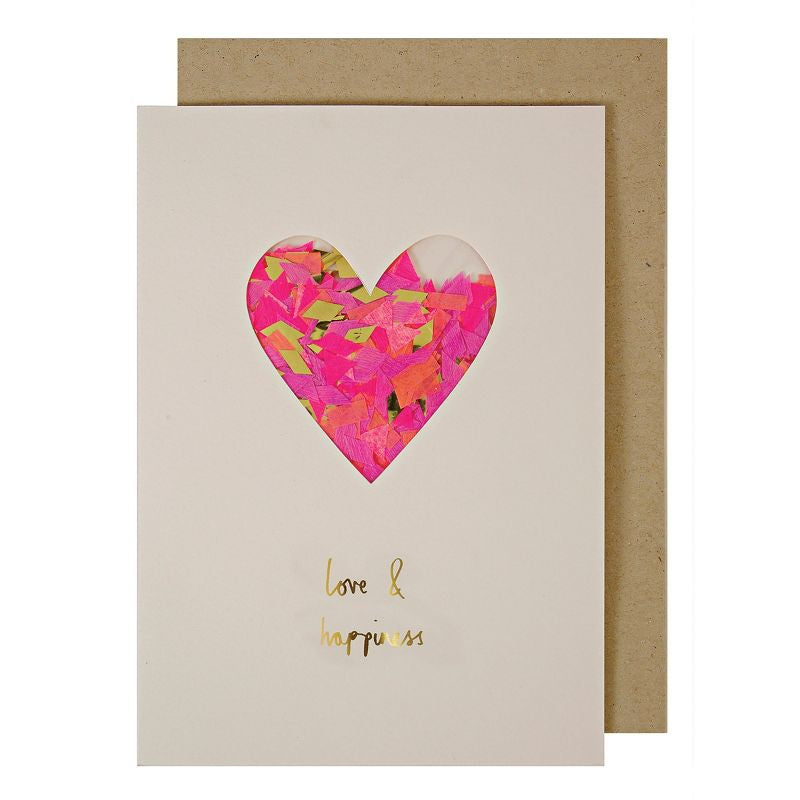 Happy Anniversary Heart Confetti Card