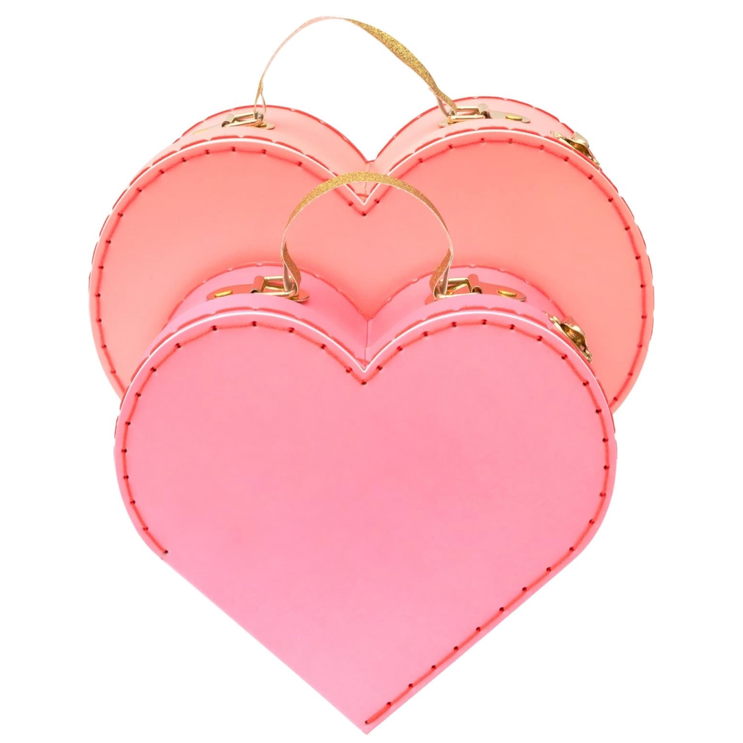 Heart Suitcases Set