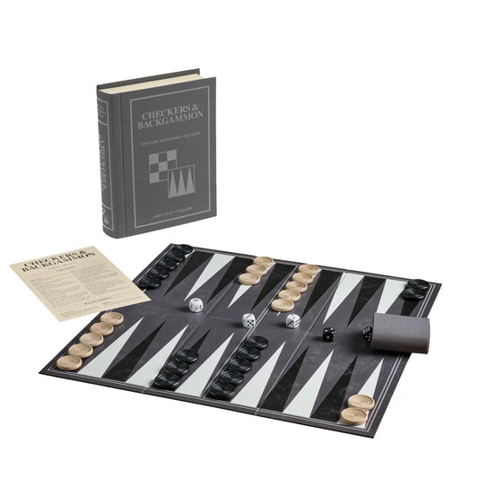 Checkers & Backgammon Vintage Bookshelf Edition