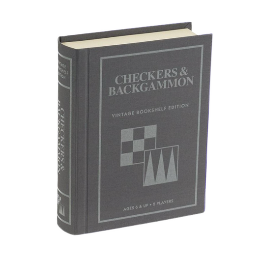 Checkers & Backgammon Vintage Bookshelf Edition