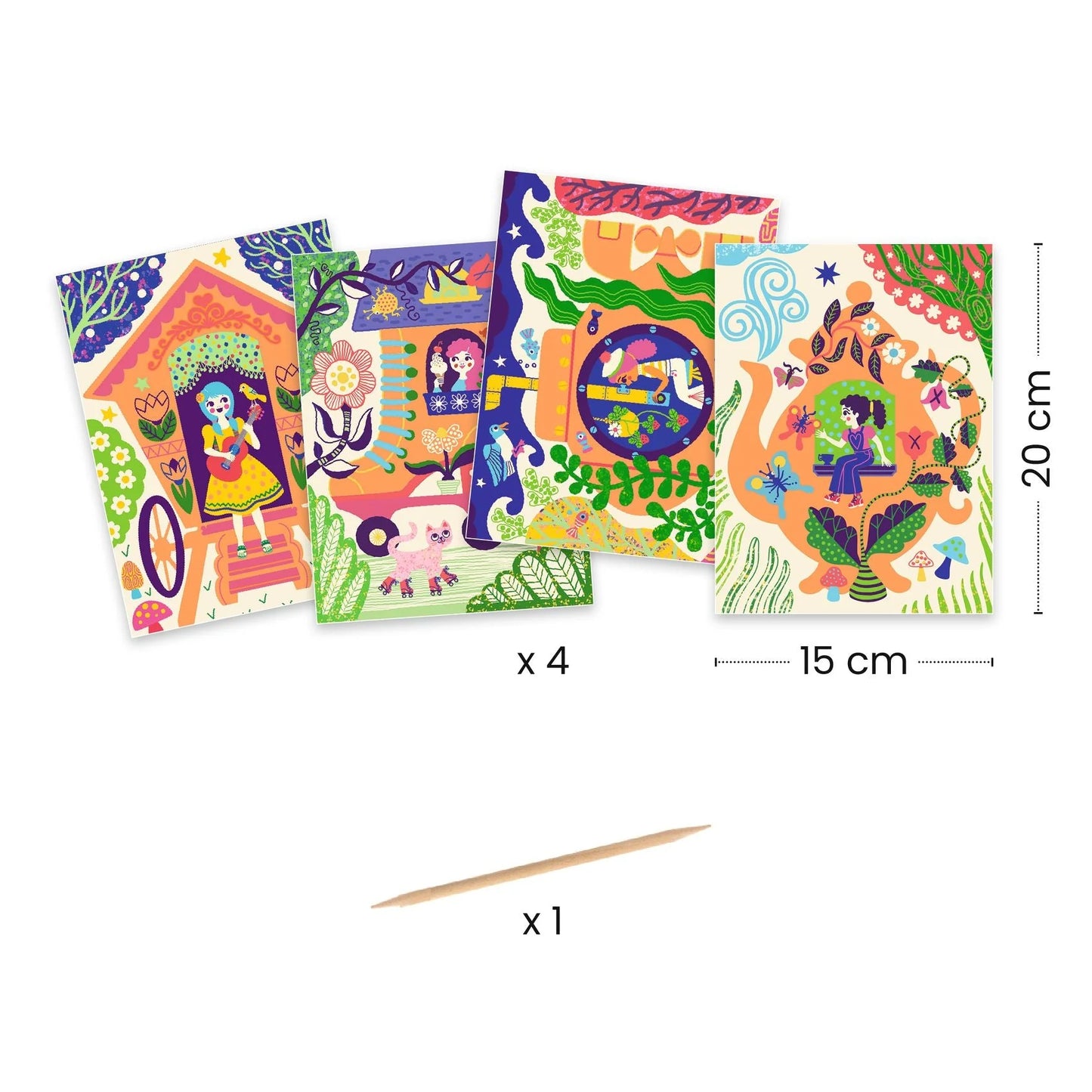 Wacky Houses Scratch Cards Activity