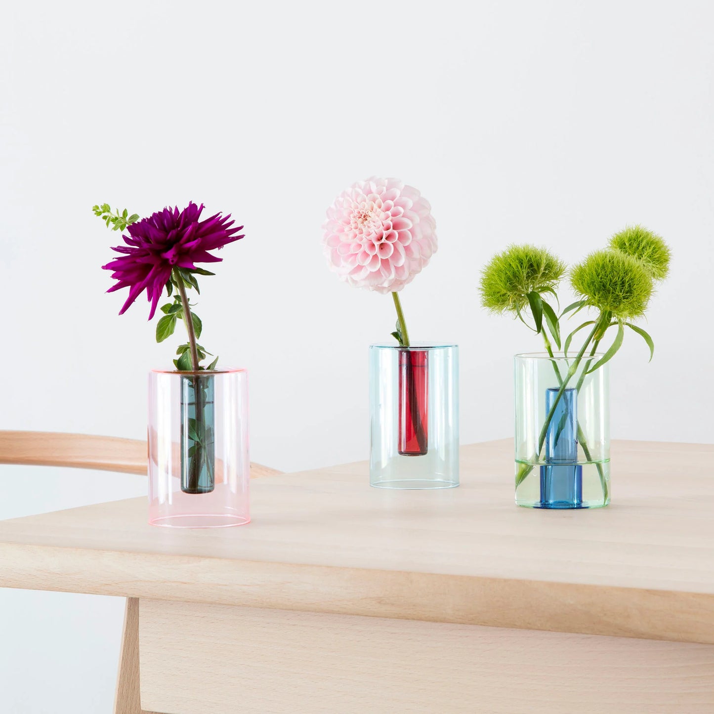 Reversible Glass Vase | Green & Blue