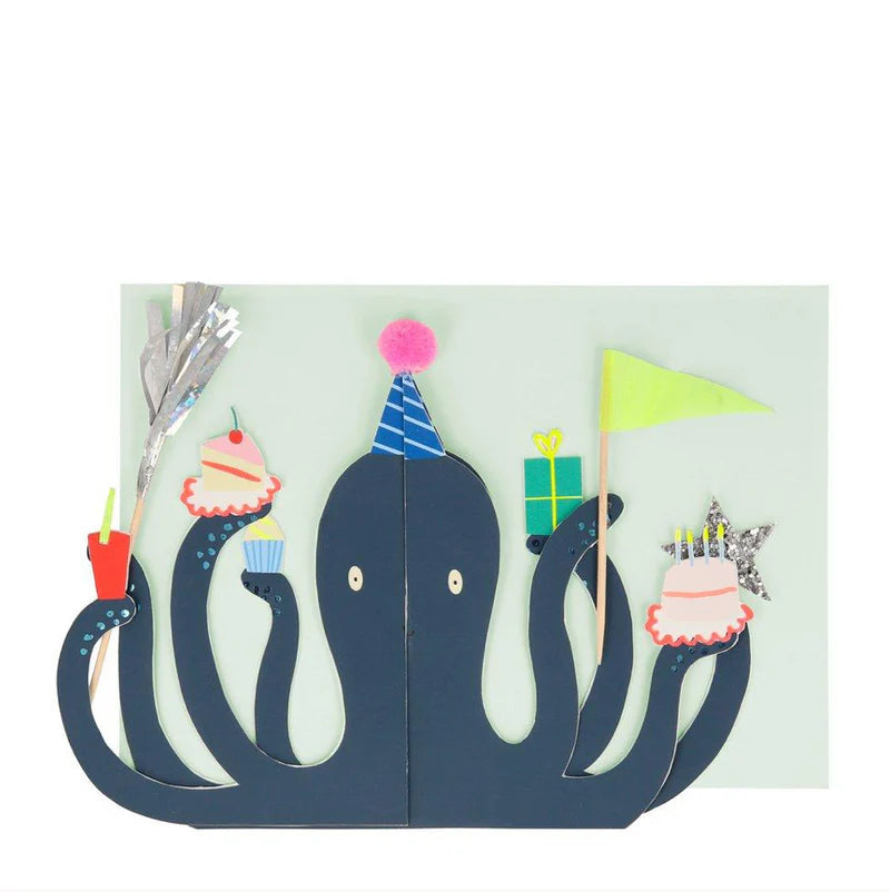 Party Octopus Stand-up Birthday Card