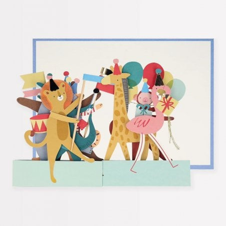 Animal Parade Fold-Out Birthday Card