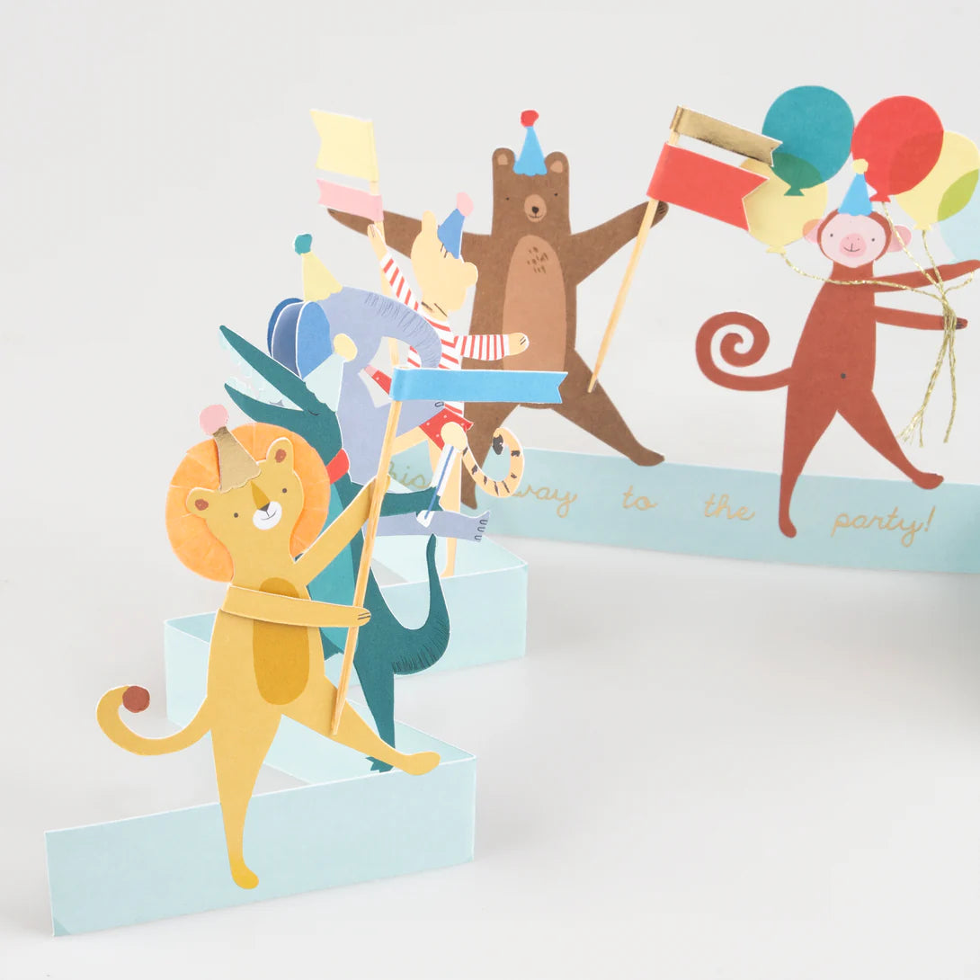 Animal Parade Fold-Out Birthday Card