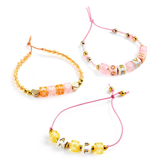 Alphabet Beads Jewelry Kit | Gold Peach