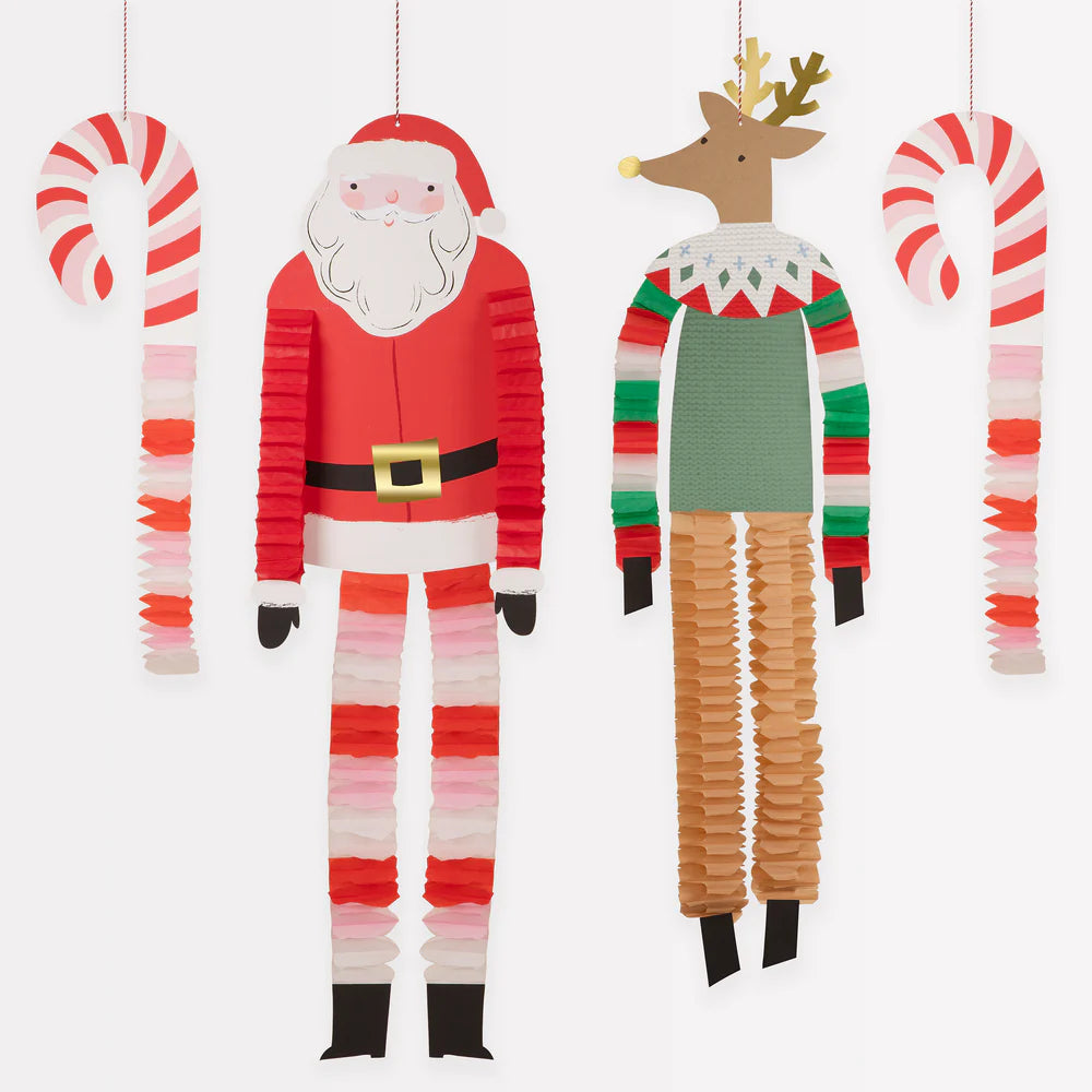 Long Legged Santa & Reindeer Decorations