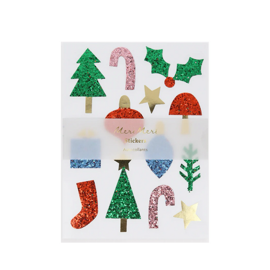 Christmas Icon Chunky Glitter Stickers