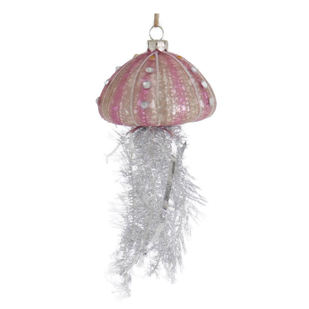 Silver Tinsel Jellyfish Ornament