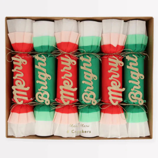 Merry and Bright Christmas Crepe Crackers