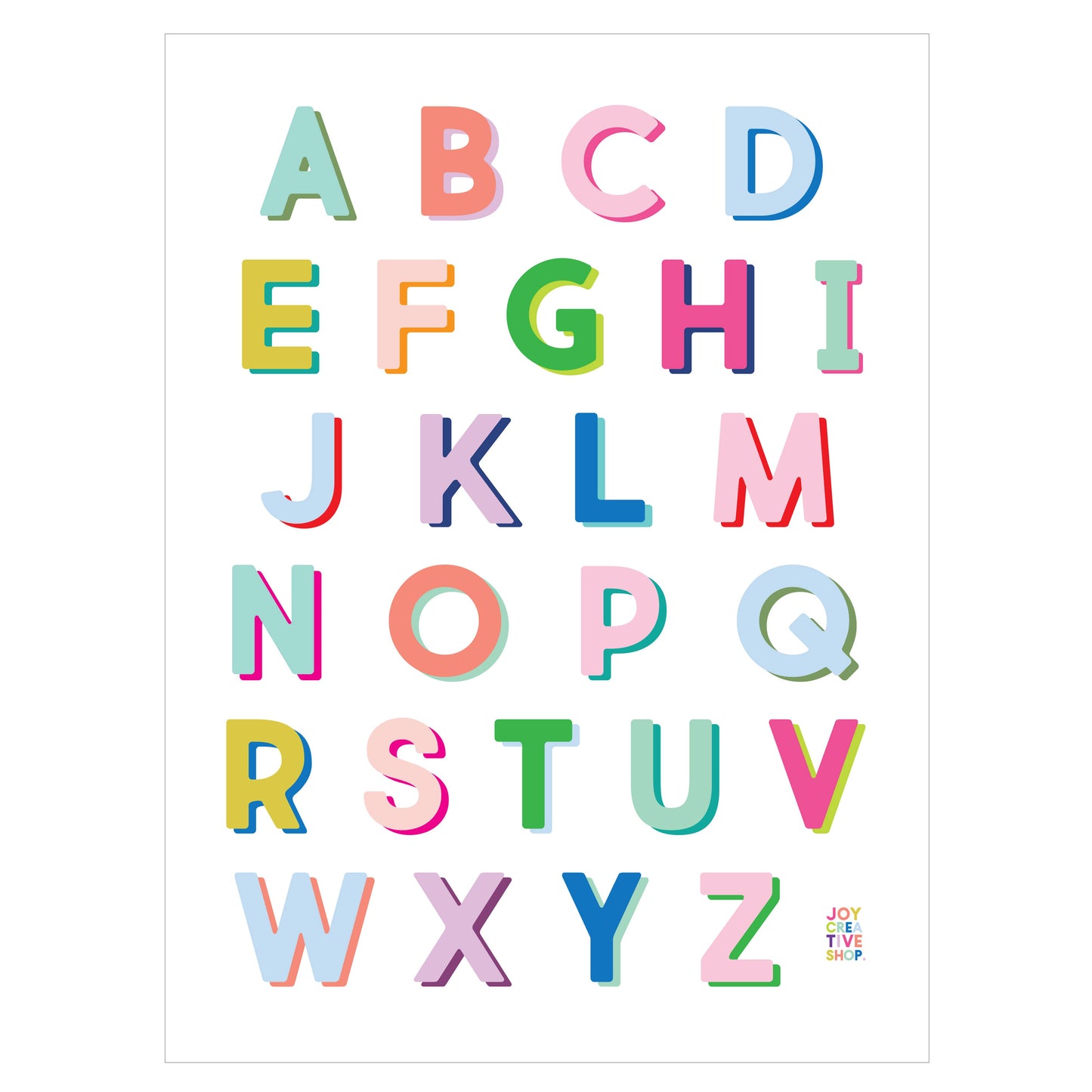 Vinyl Alphabet Sticker Sheet | Bright