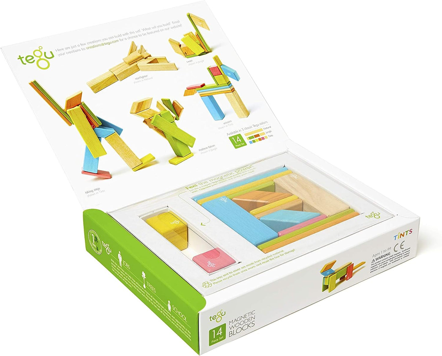 14 Piece Magnetic Wooden Block Set