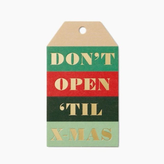 Pack of 8 Don't Open 'til X-Mas Gift Tags