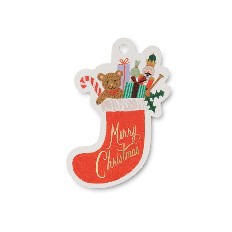 Pack of 8 Nutcracker Stocking Gift Tags