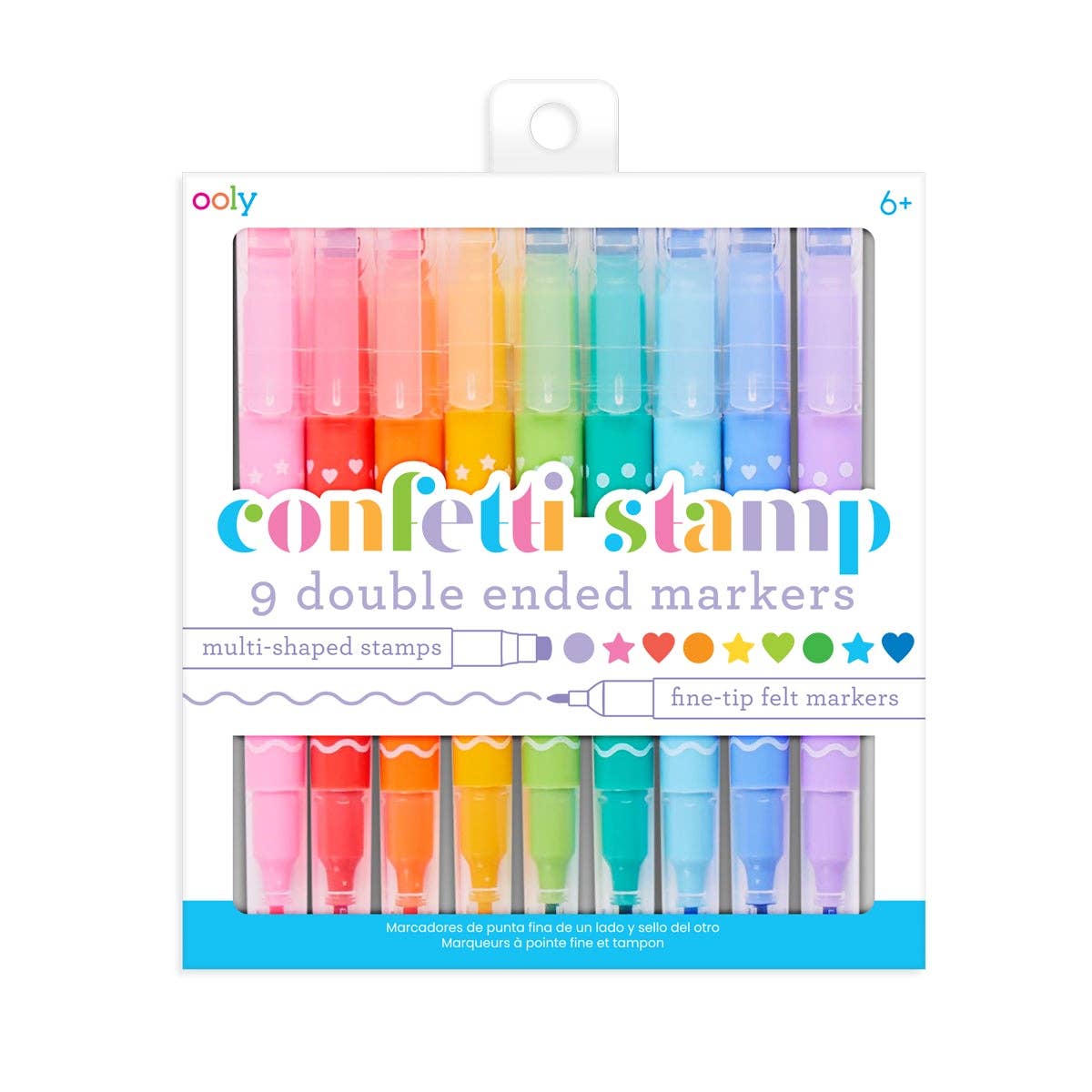 Confetti Stamp Double-Ended Markers | Set of 9