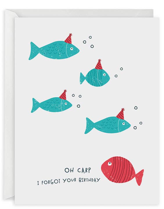 Oh Carp Belated Birthday Card