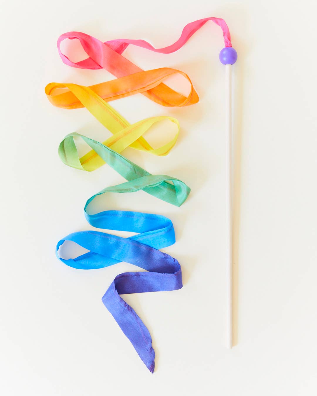 Rainbow Silk Streamer Wand