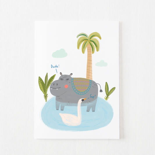 Dude Sup greeting card