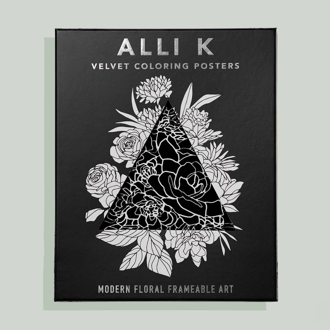 Velvet Coloring Posters: Modern Floral Frameable Wall Art.