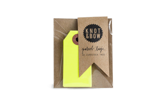 Neon Yellow Parcel Tags