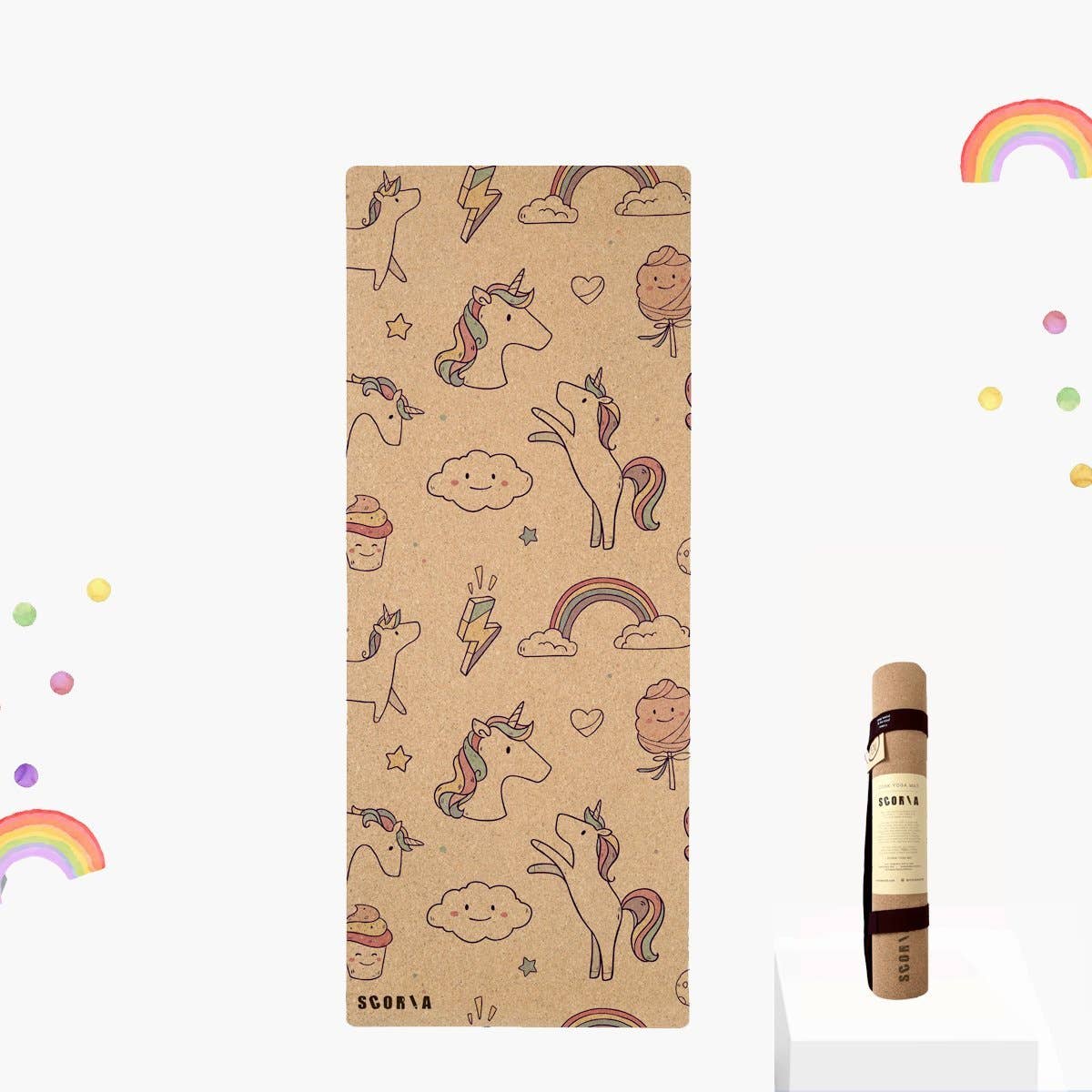 Kids Unicorn Non-Toxic Cork Yoga & Play Mat