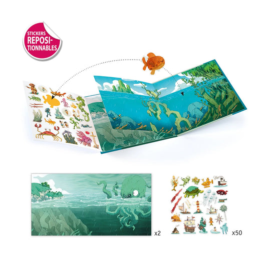 Adventure at Sea | Repositionable Sticker Book Activity