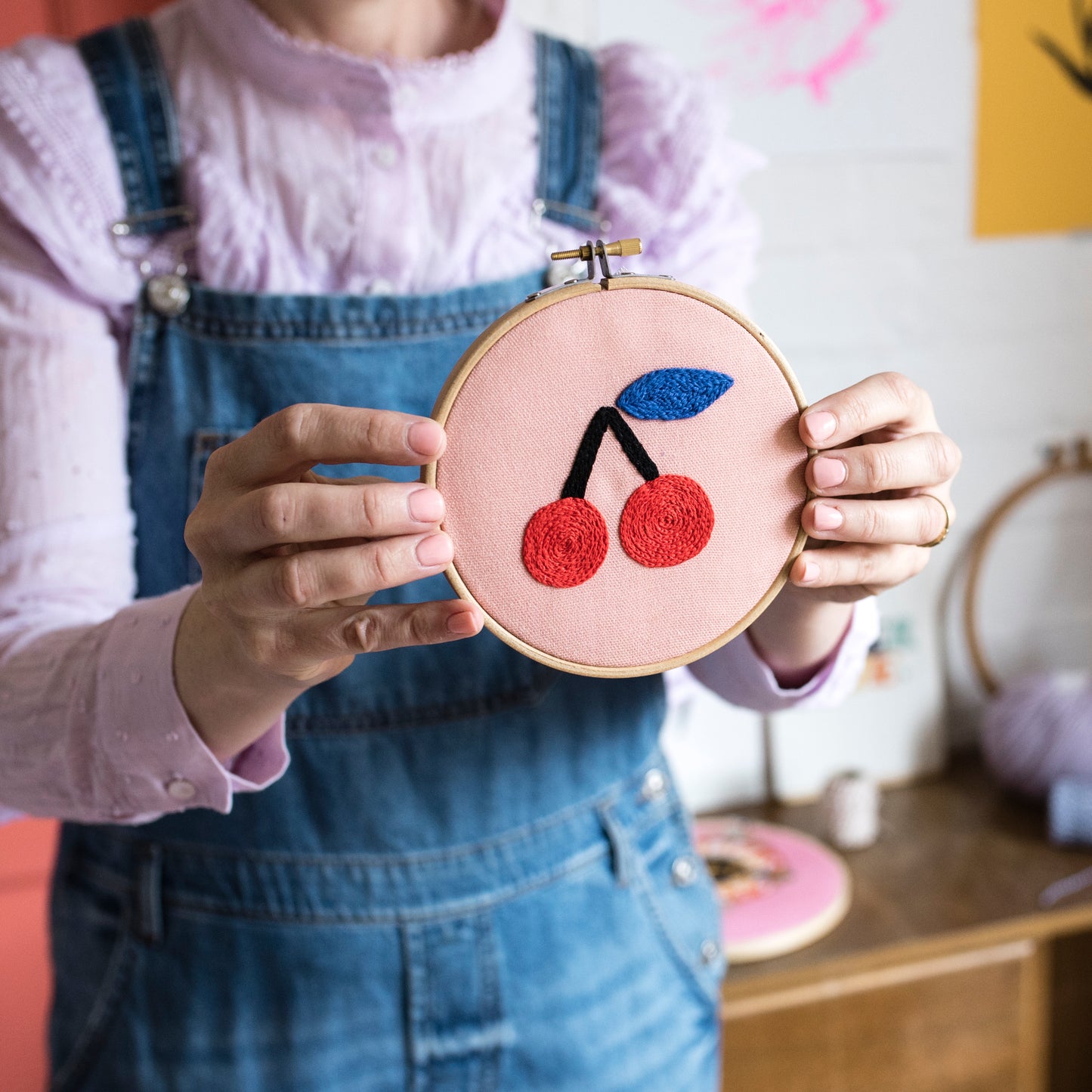 Cherry Hoop Embroidery Kit