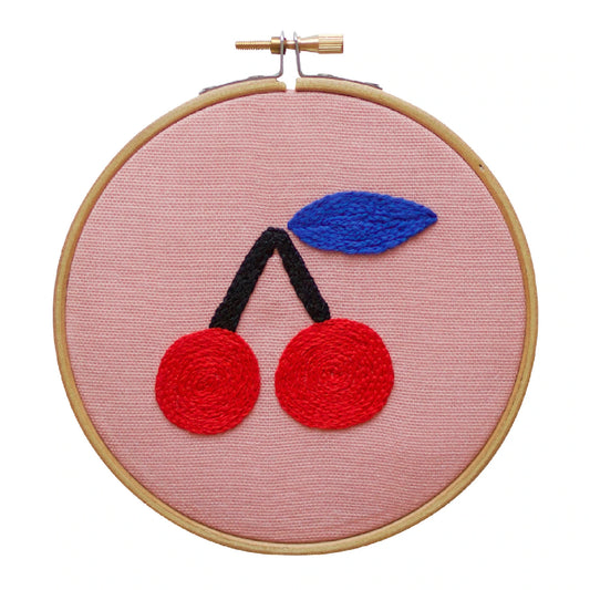 Cherry Hoop Embroidery Kit